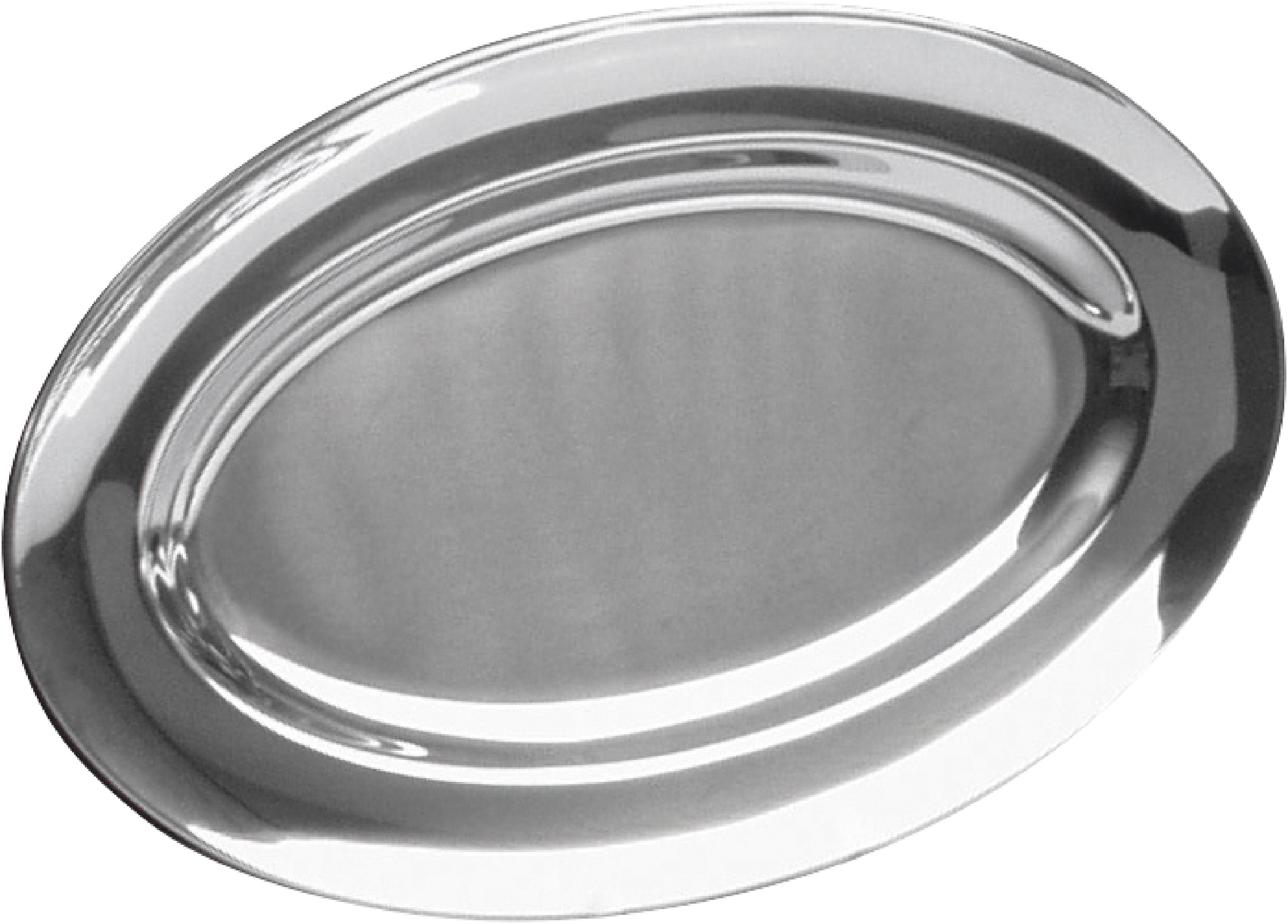 Fat oval omvikt kant rostfri 50x35cm