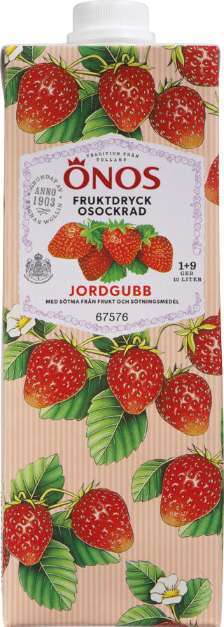 Jordgubbsdryck 1+9 Osockrad