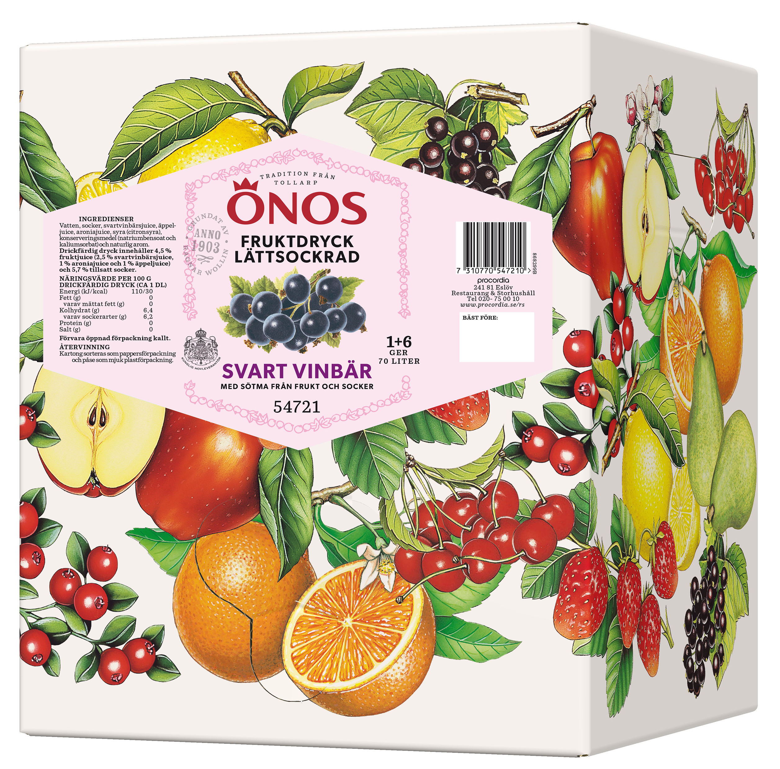 Fruktdryck Svartvinbär 1+6 Bag in Box