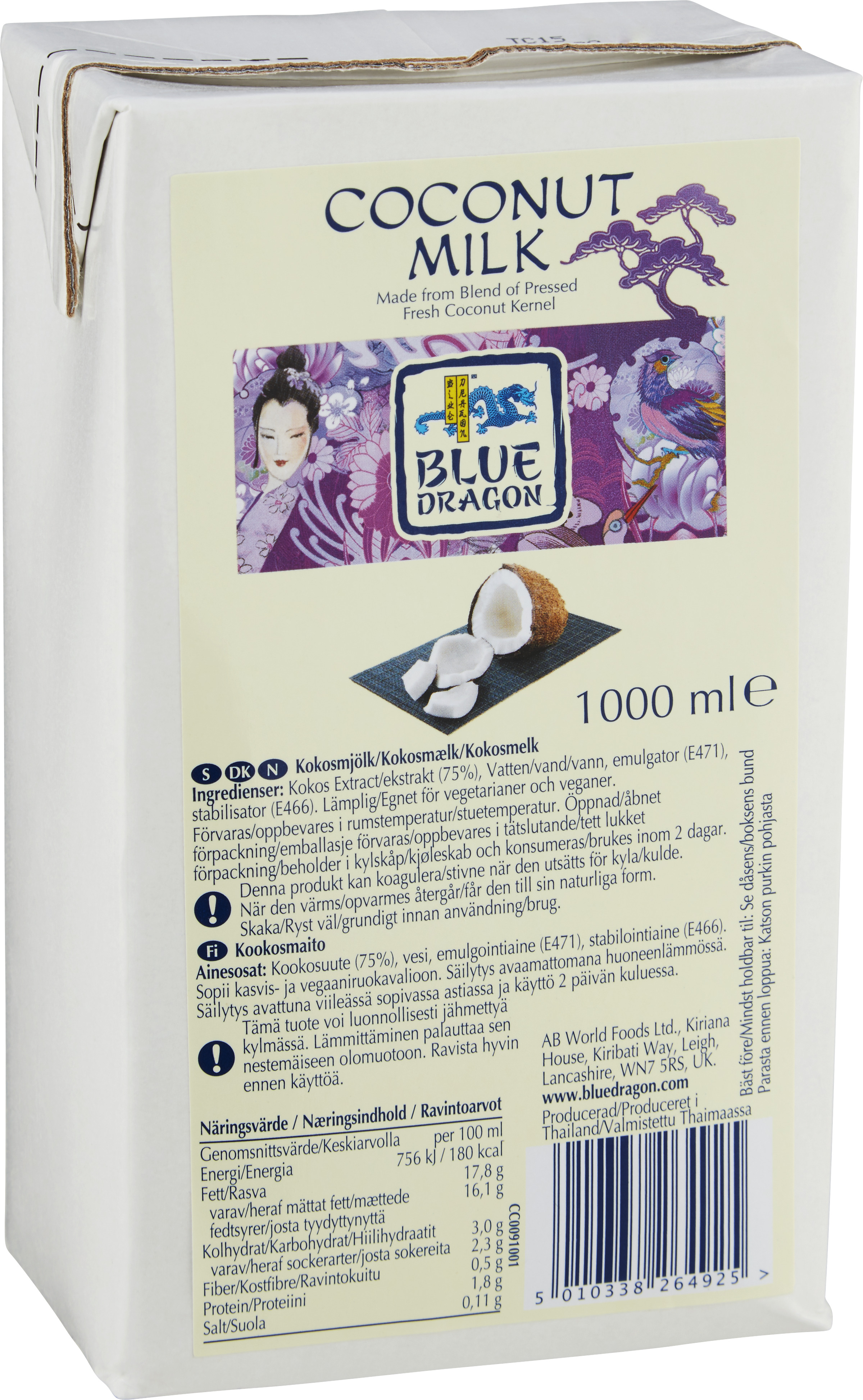 Kokosmjölk krämig 17%