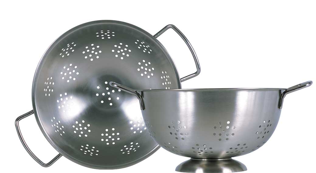 Durkslag med fot rostfri Ø23cm