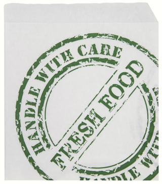 Hamburgerficka Smörpapper Fresh food 12x12cm
vit/grön