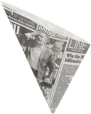 Fish & chips strut 260x180x180mm tidningstryck