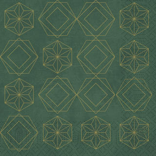 Servett 1/4-vikt 3-lag 33x33cm Gilded Star Jul
