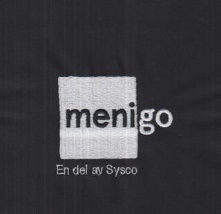 Menigo logga brodyr Vit/Vit b65 x h55 mm