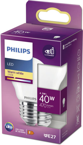 LED-lampa Classic 40W P45 E27 Frostad