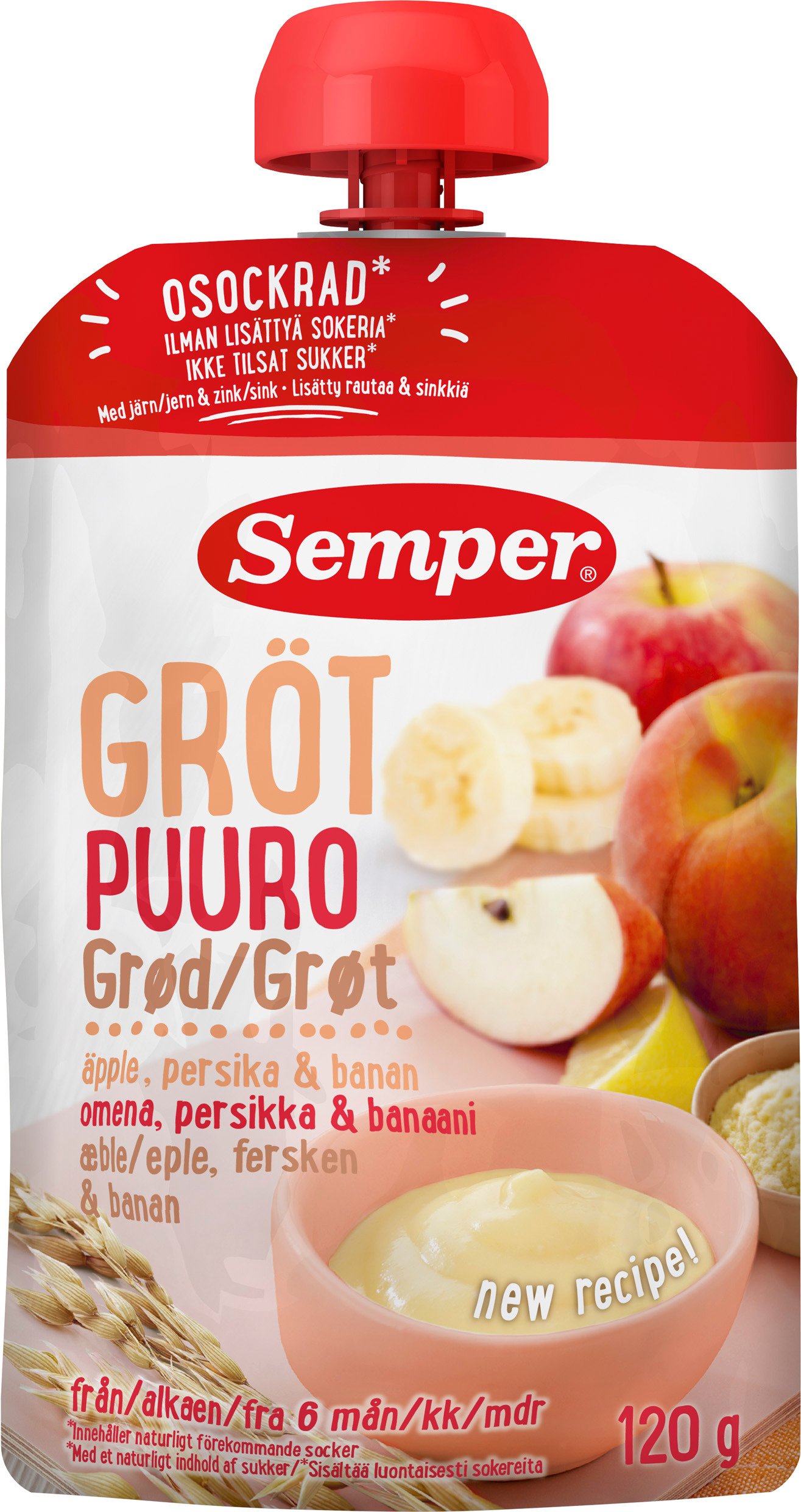 Gröt Äpple & Persika 6 Mån
