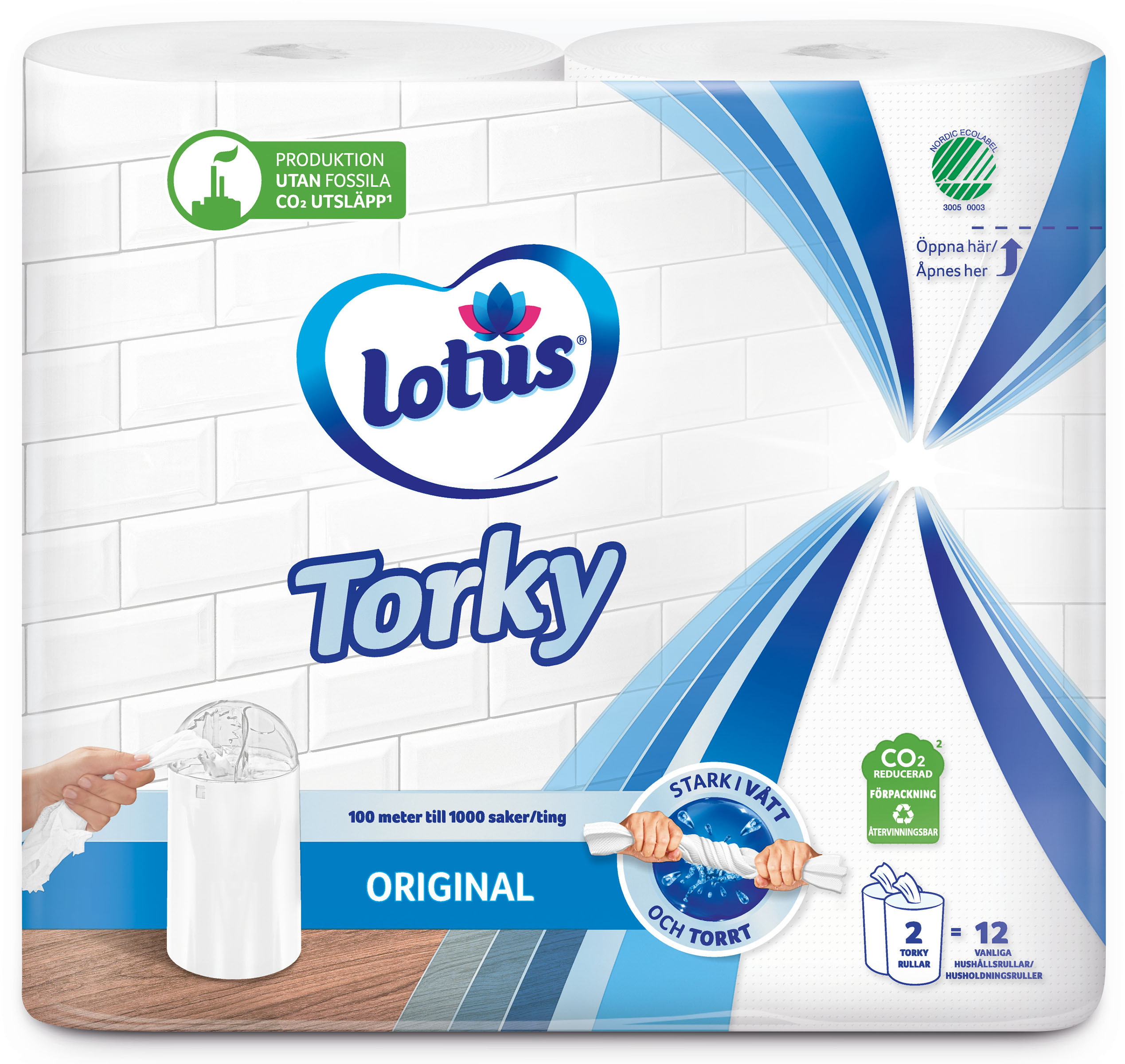 Hushållspapper torkrulle Lotus 2-pack