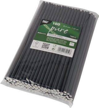 Sugrör Böjbart Papper 0,6x22cm Svart