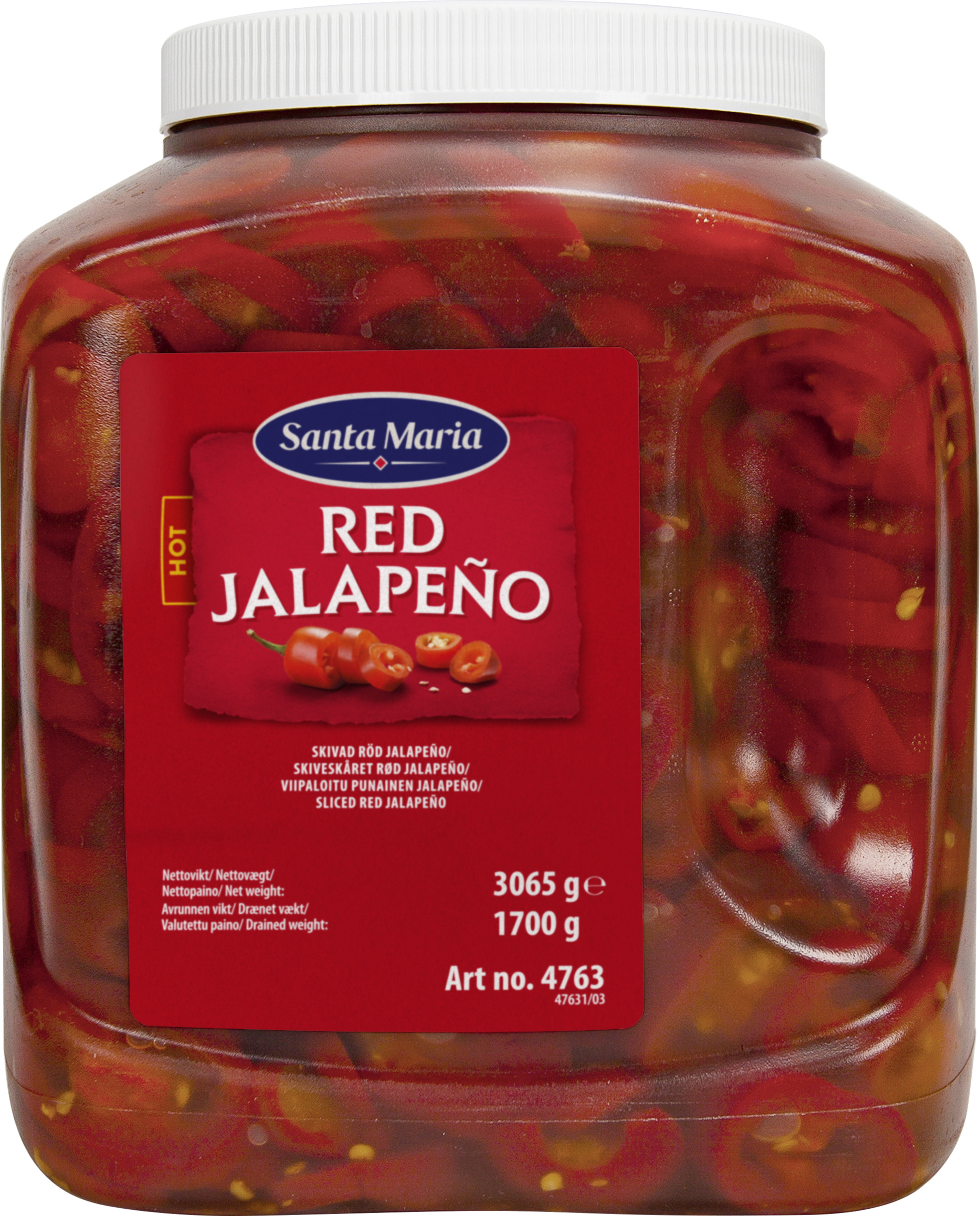 Röd Jalapeno Hot Skivad