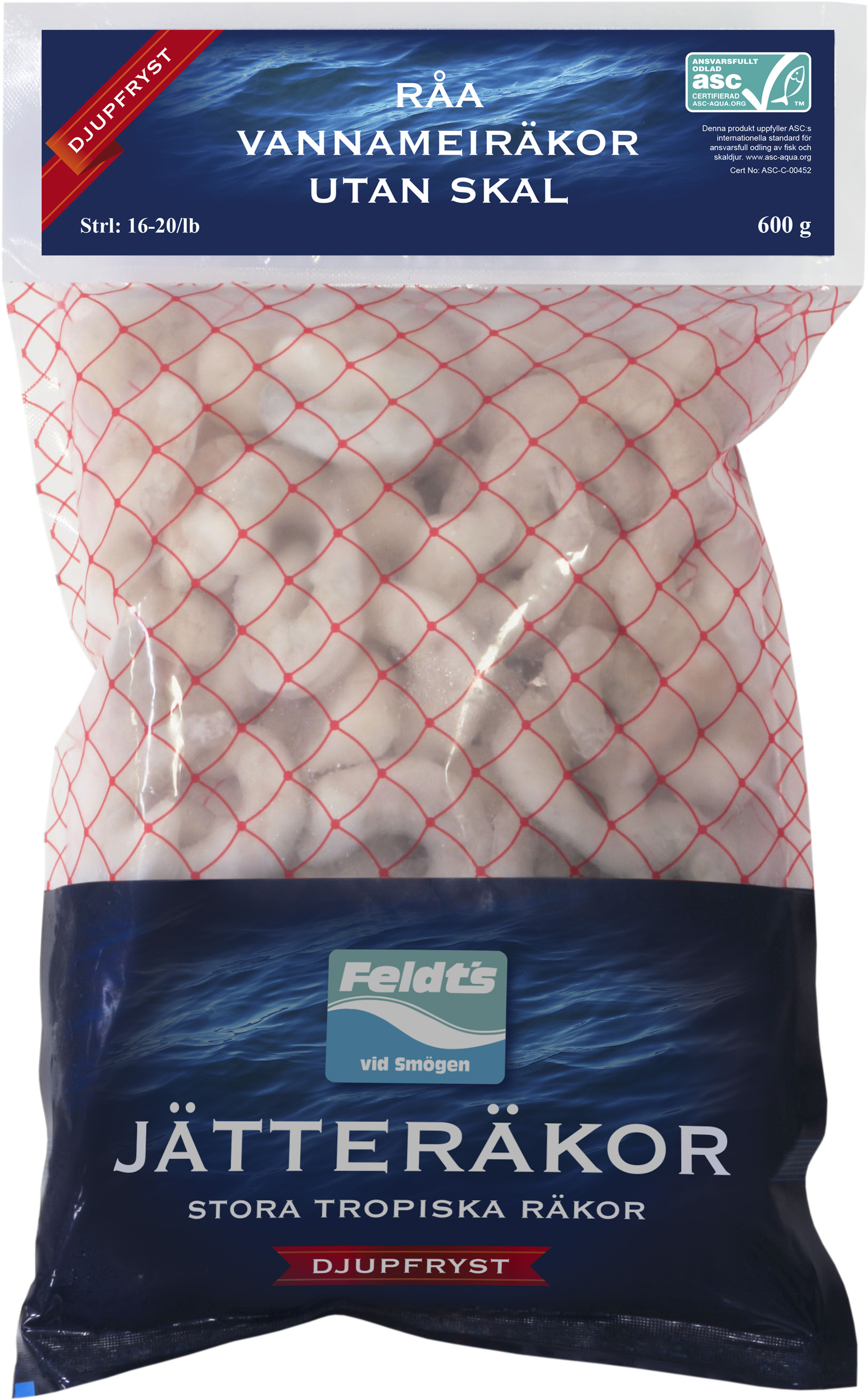 Vannameiräkor Råa 16-20/lb PND IQF ASC