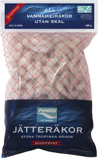 Vannameiräkor Råa 16-20/lb PND IQF ASC