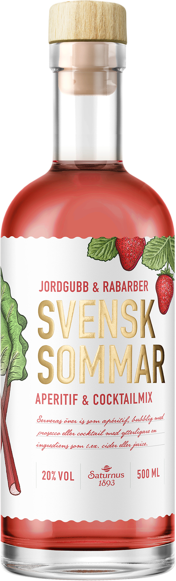 Svensk Sommar Jordgubb Rabarber