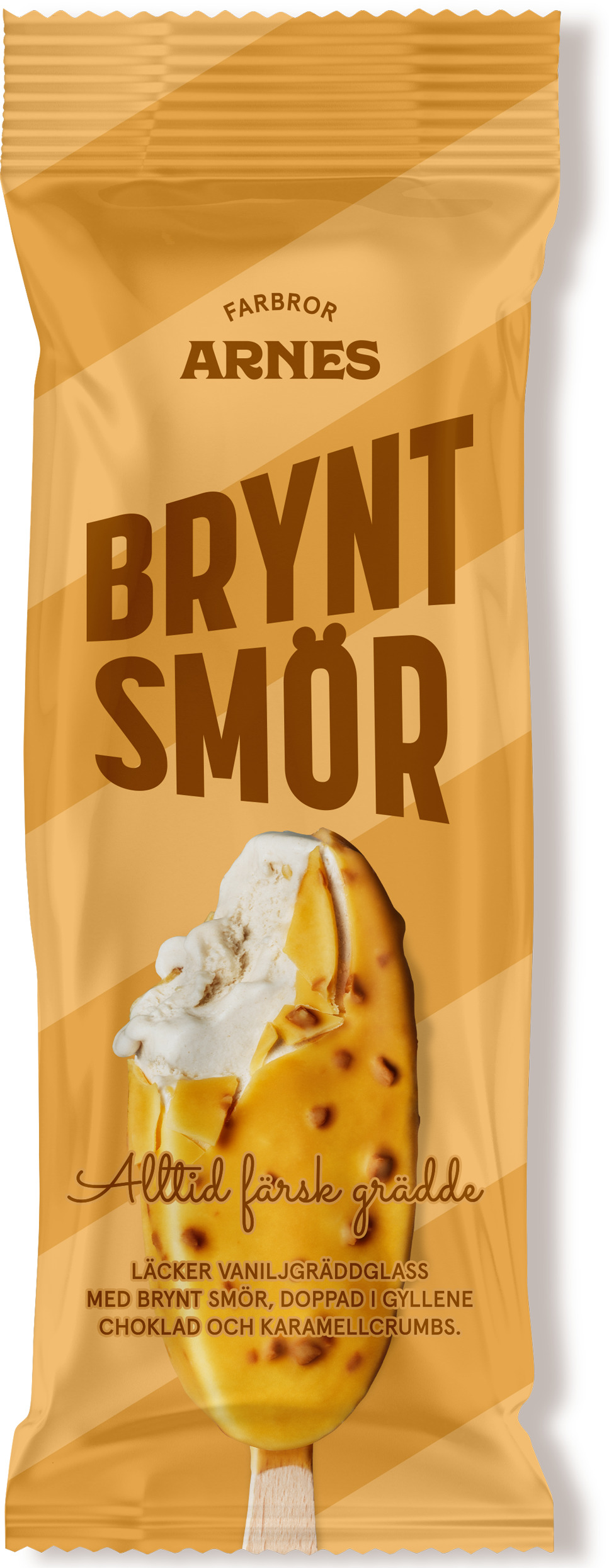 Glasspinne Farbror Arnes Brynt Smör