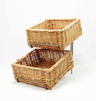 Ställning 2 våningar med korgar 27x28x11cm h35cm