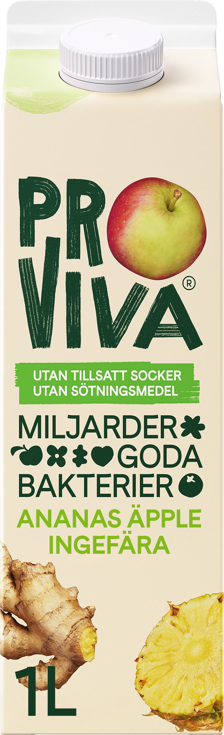 Proviva Ananas Äpple Ingefära Osötad