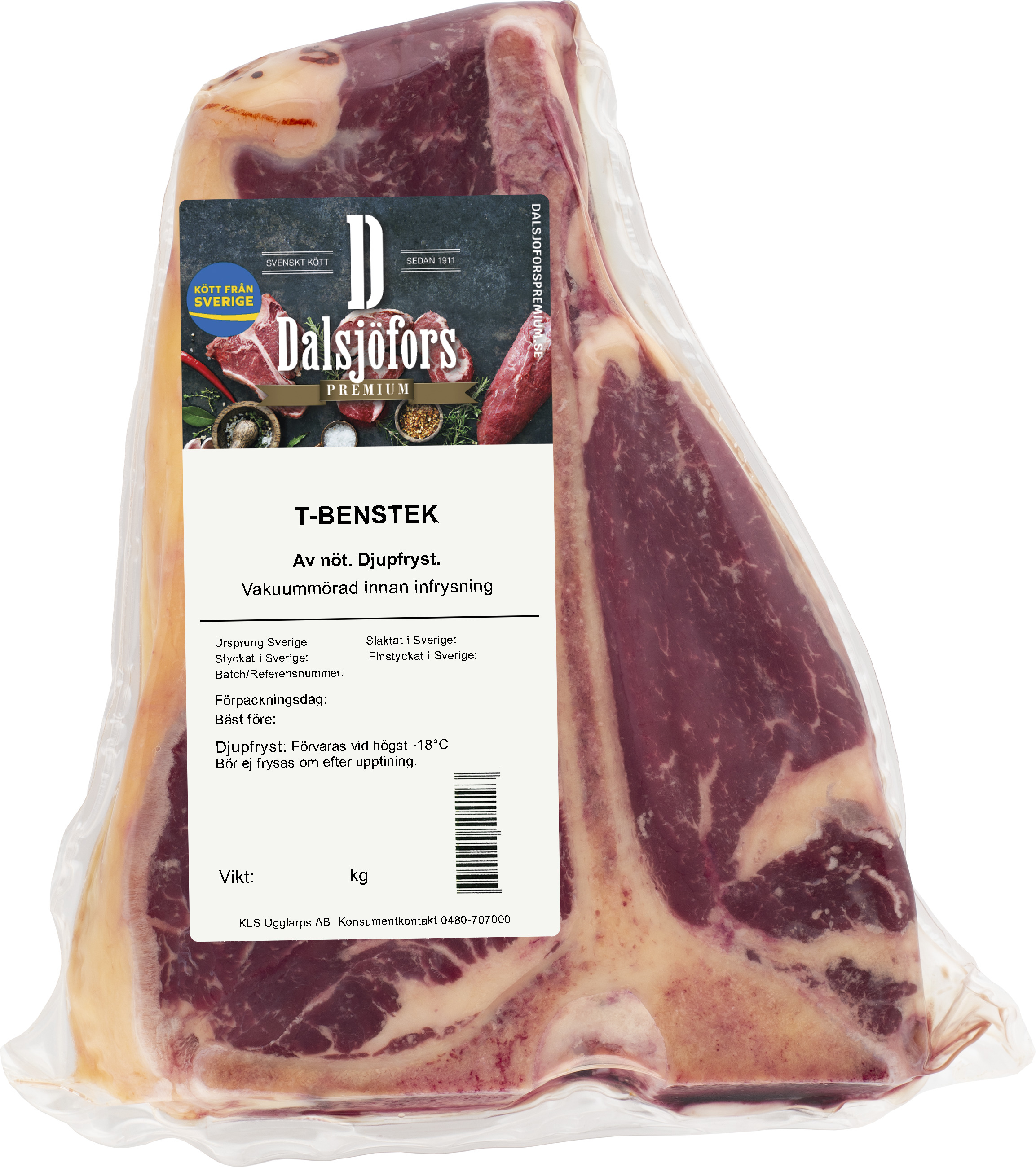 T-bonestek Marmorerad Klass 3 Sverige