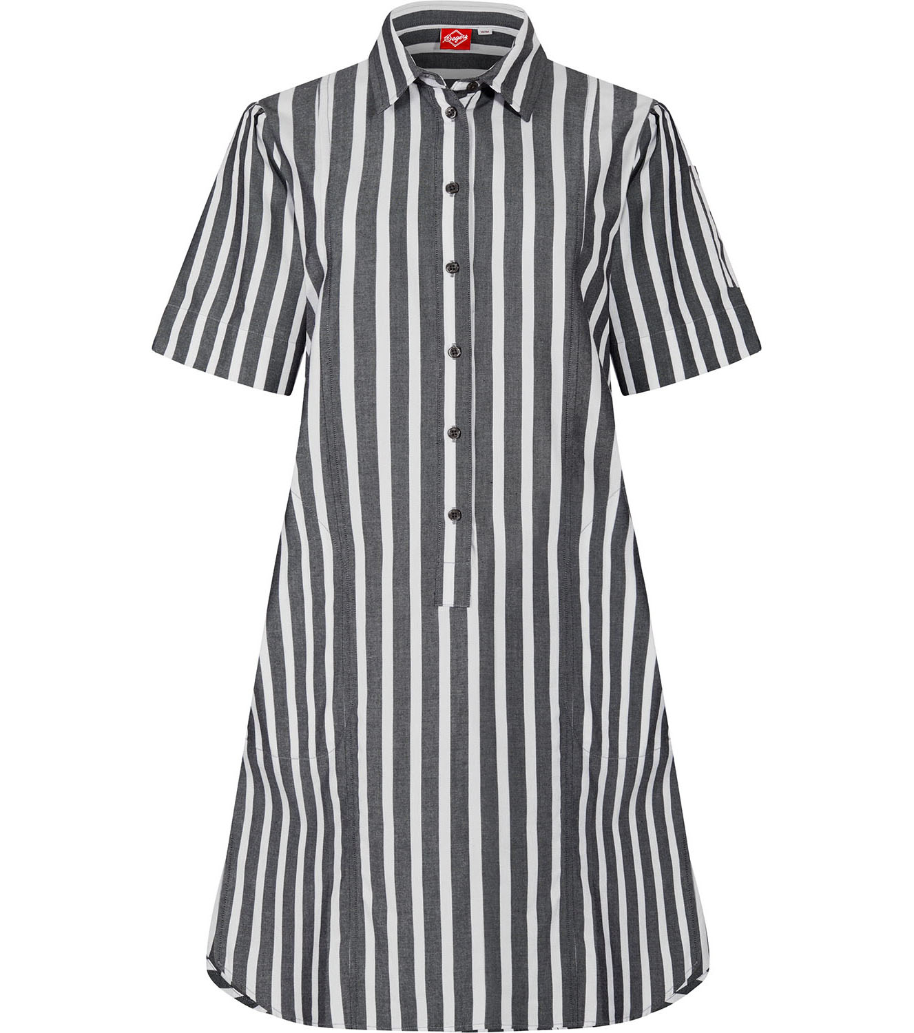 Klänning Kort Ärm Vit Svart 3XL