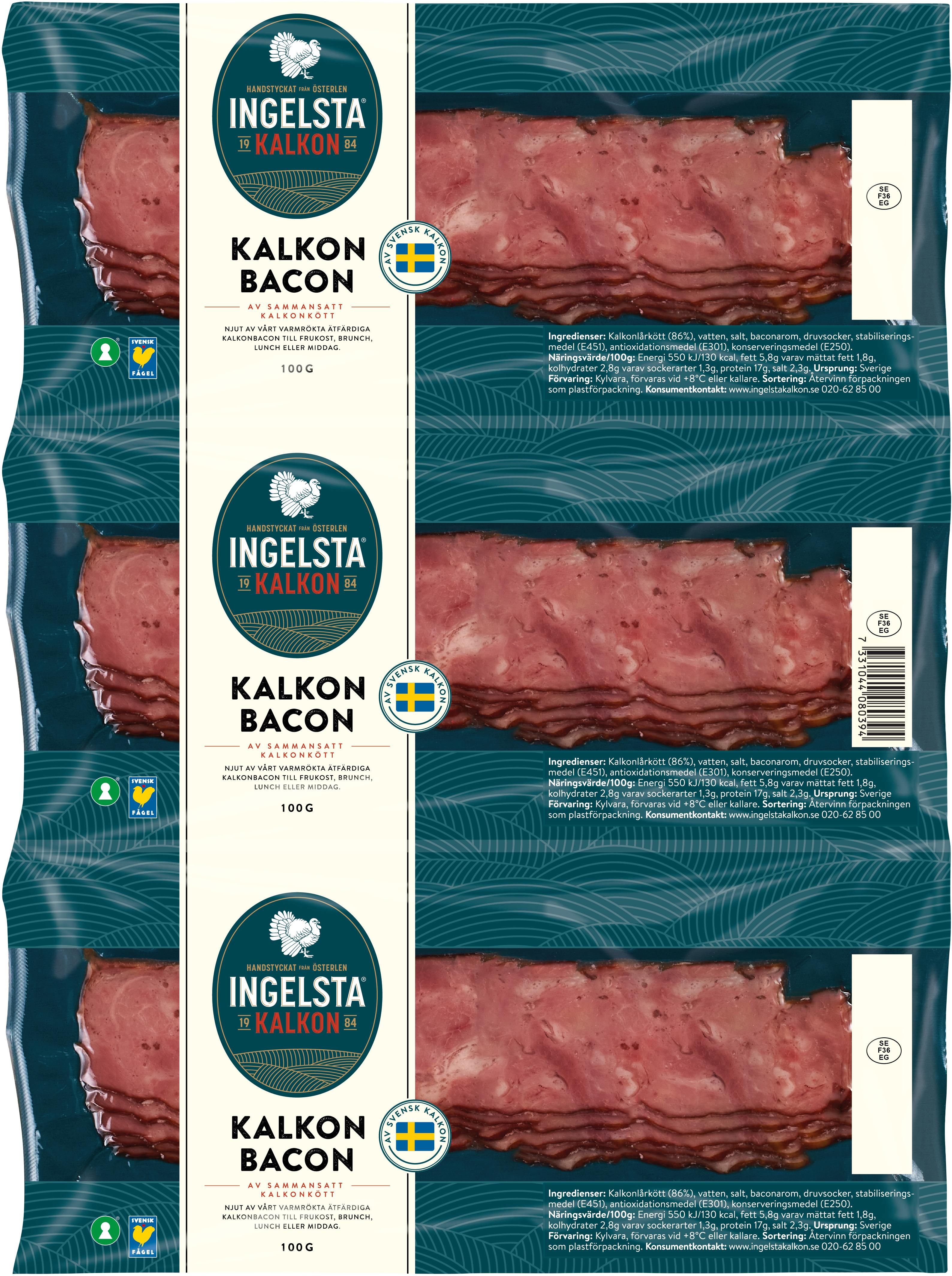 Kalkonbacon Skivat Sverige