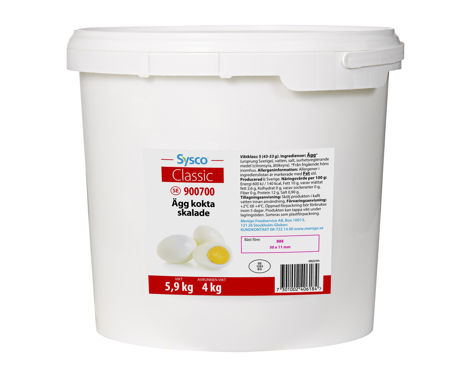 Ägg Kokta Skalade i Hink