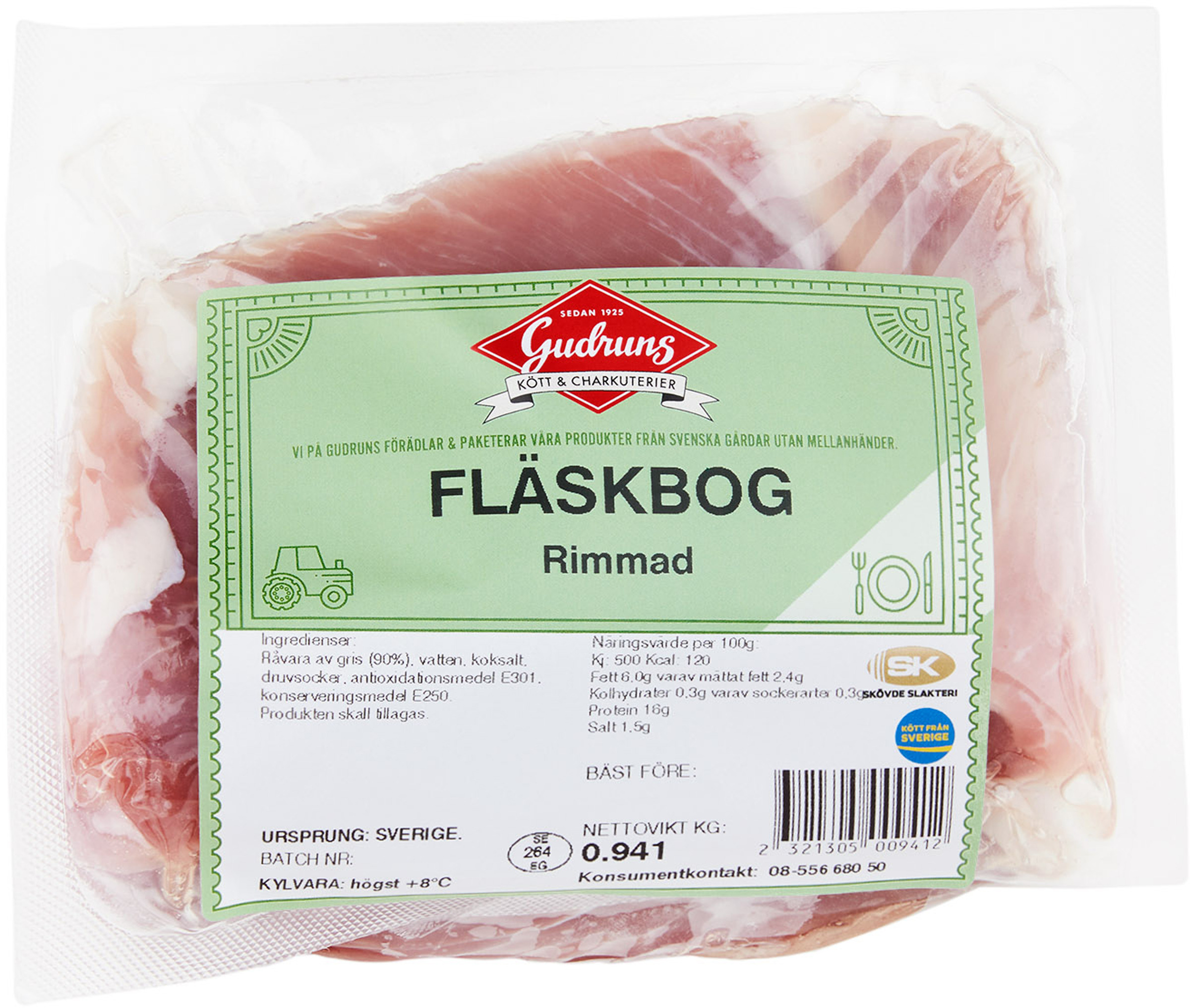 Fläskbog Rimmad utan Svål Sverige