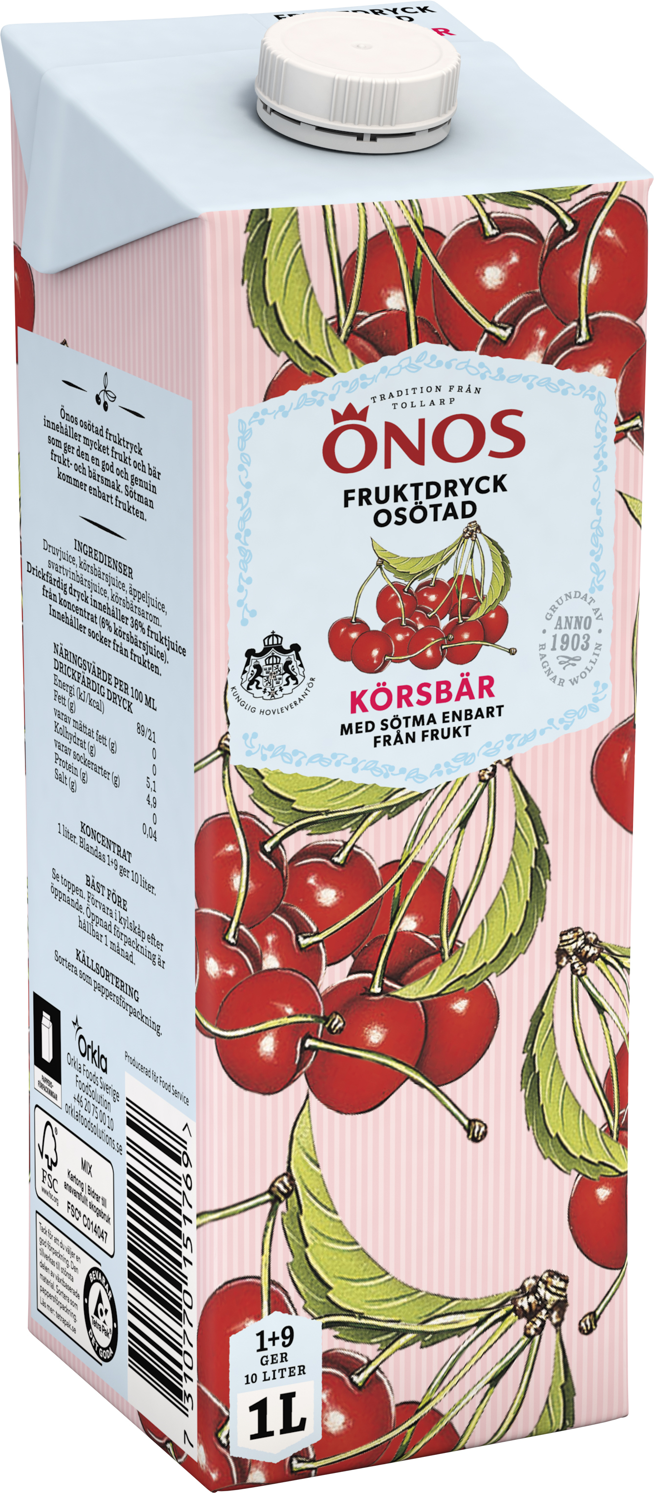 Körsbärsdryck Osötad 1+9