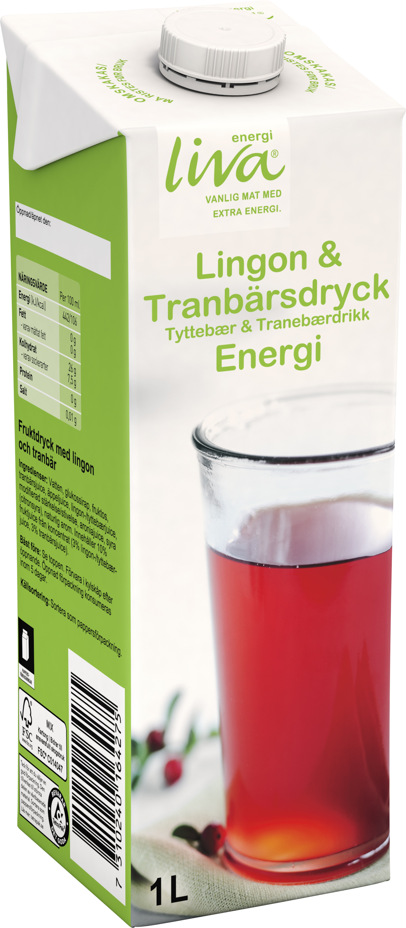 Tranbärsdryck med Lingon Energi