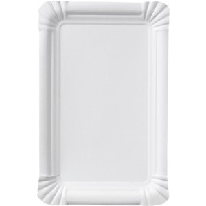 Tallrik Kantig Papper Olaminierad Vit 20x13cm