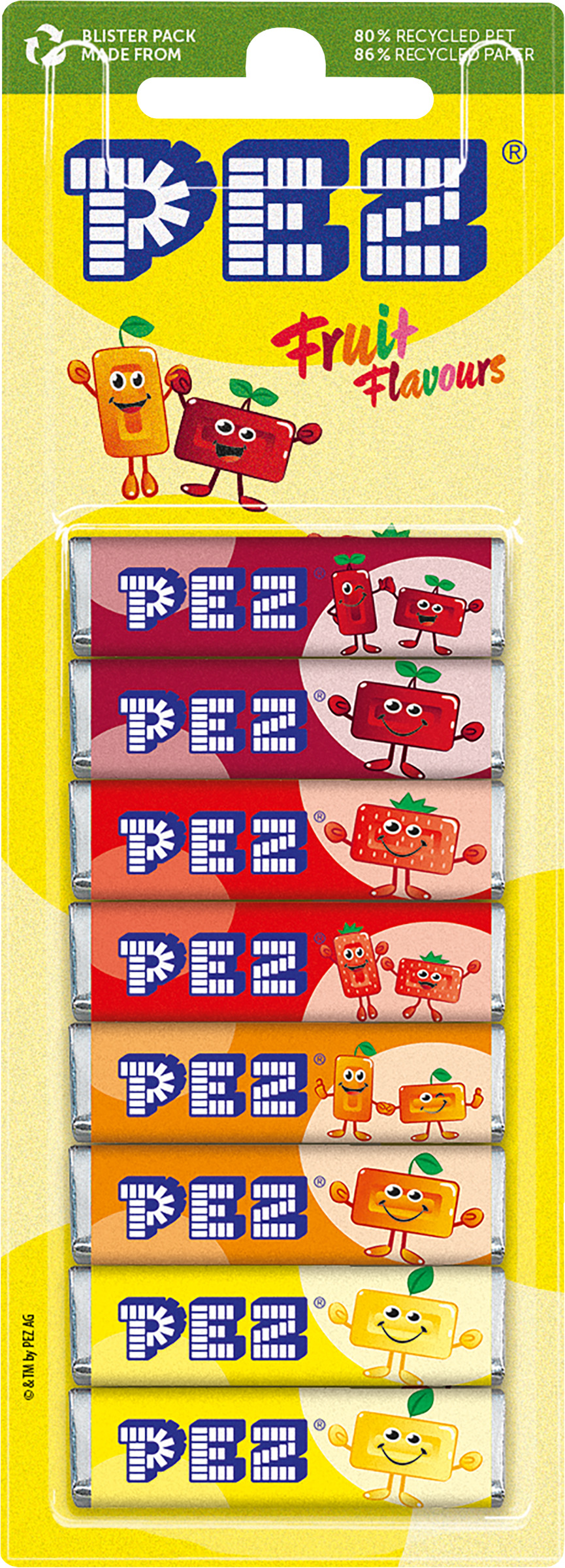 Pez frukttablett refill