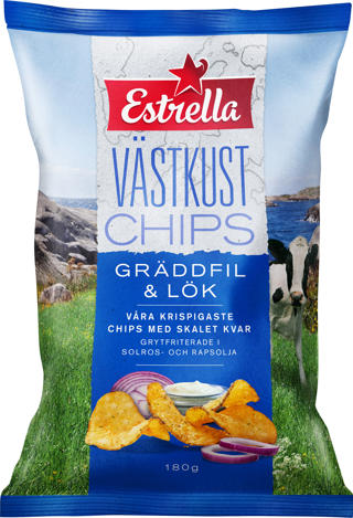 Västkustchips Gräddfil & Lök