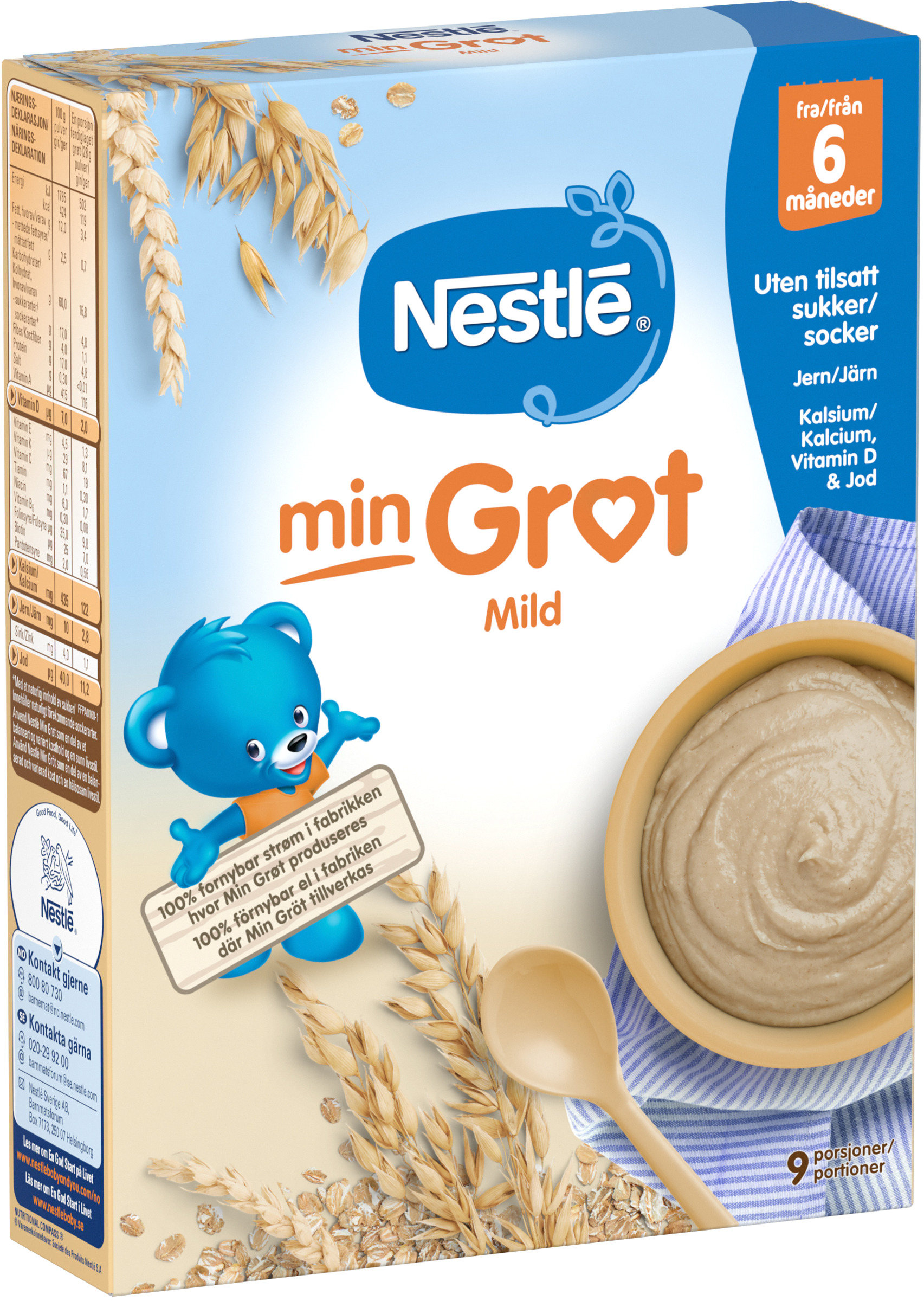 Mild Havregröt Naturell 6 Mån