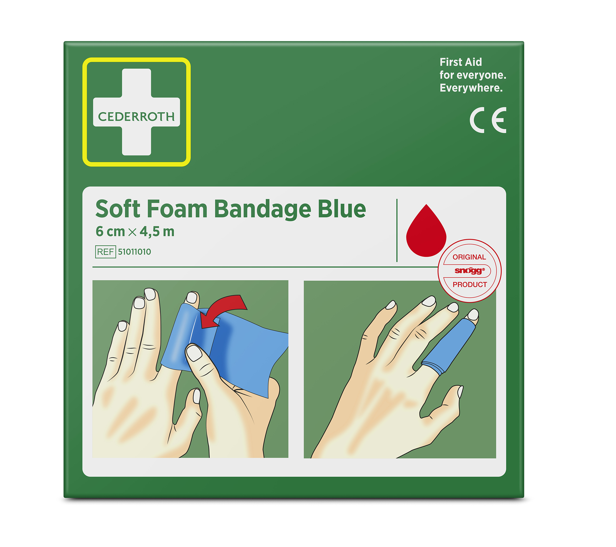 Plåster & Bandage Kombination 6cmx4,5m Blå
Soft Foam Bandage Blue