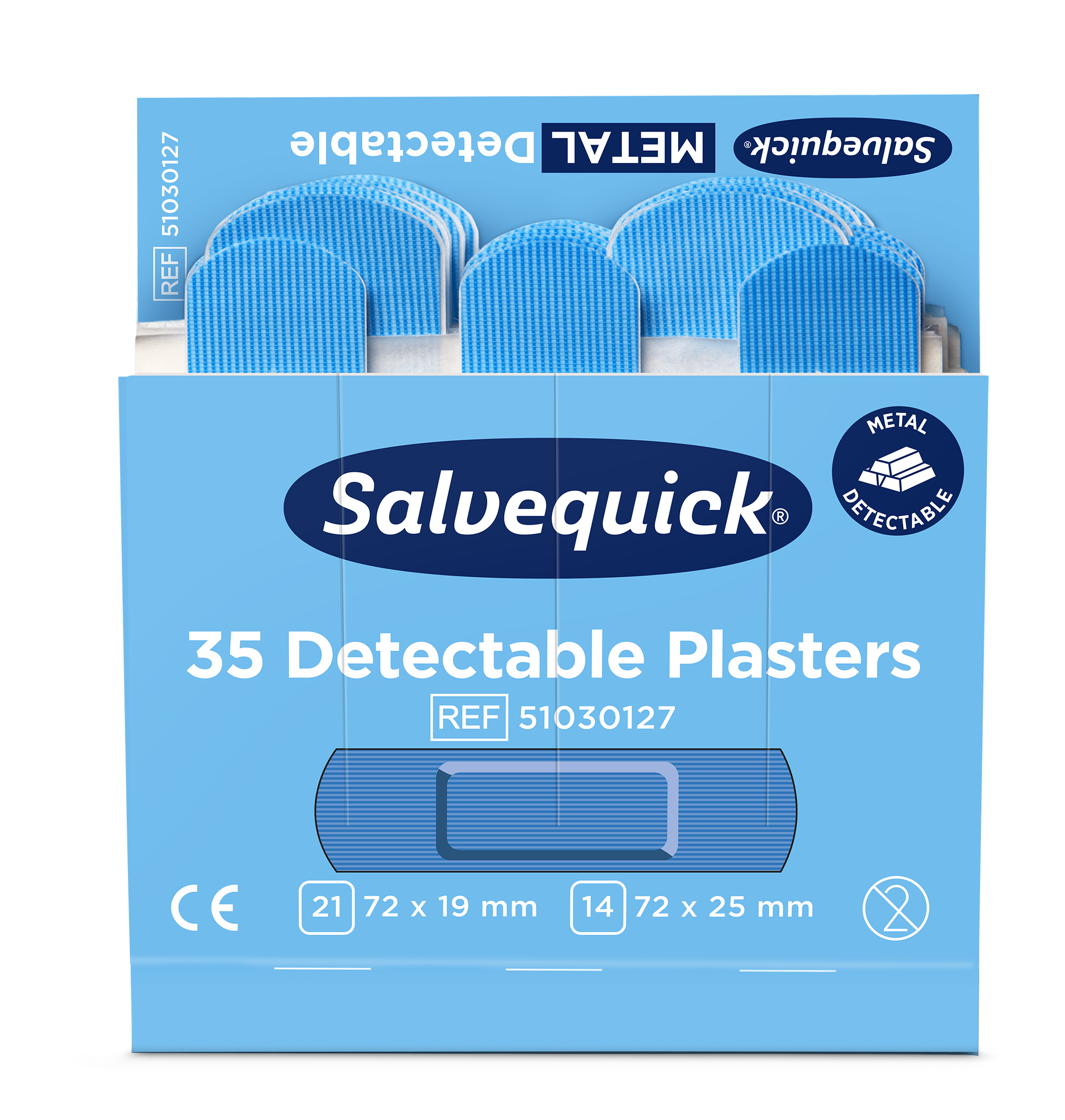 Plåster Spårbara Blå 35-pack Blue Detectable