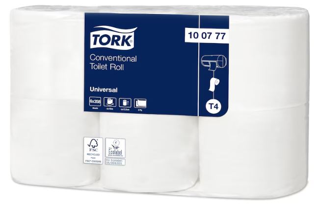 Toalettpapper T4 Universal 2-lag 9,9cmx44,8m 
ofärgat