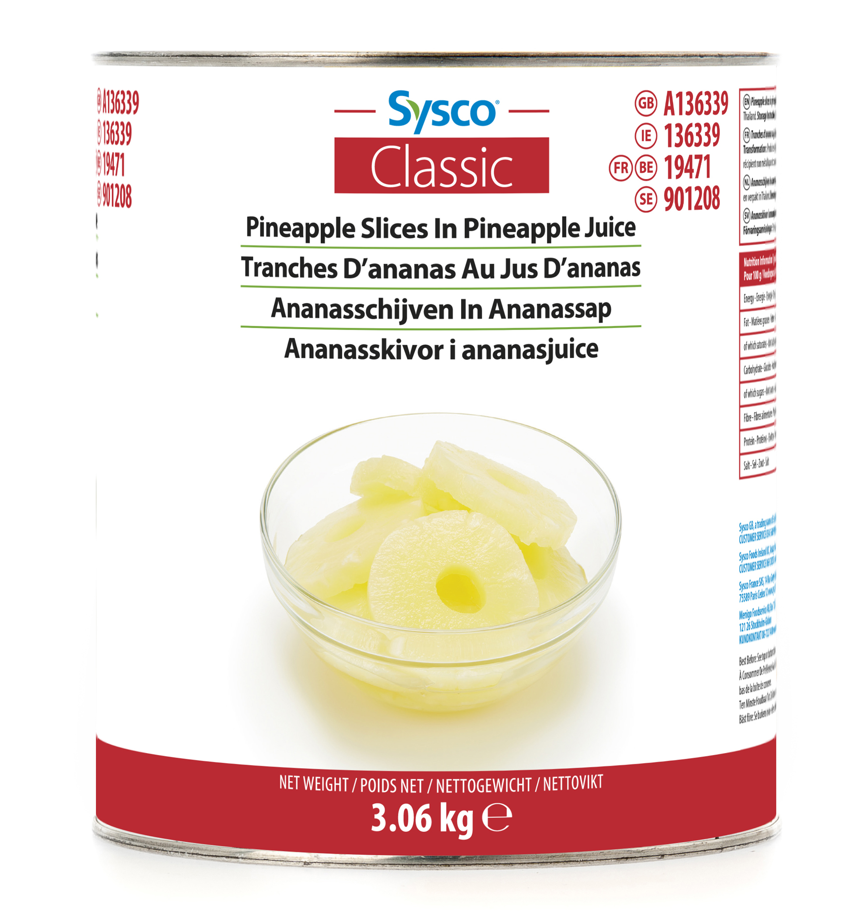 Ananasskivor i Juice