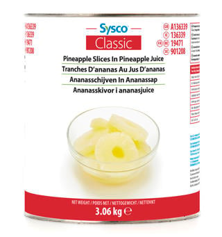 Ananasskivor i Juice