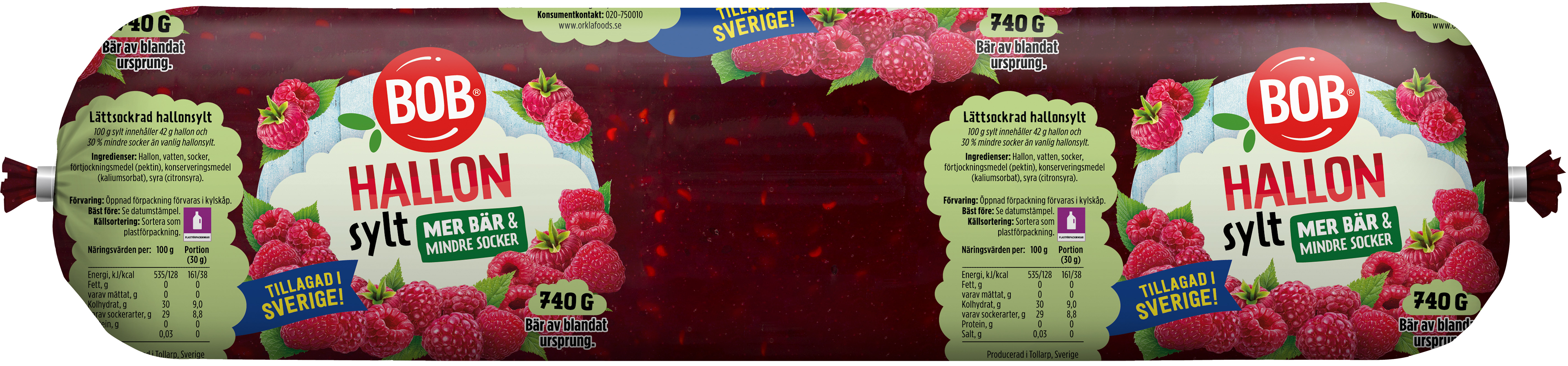 Hallonsylt Refill Lättsockrad