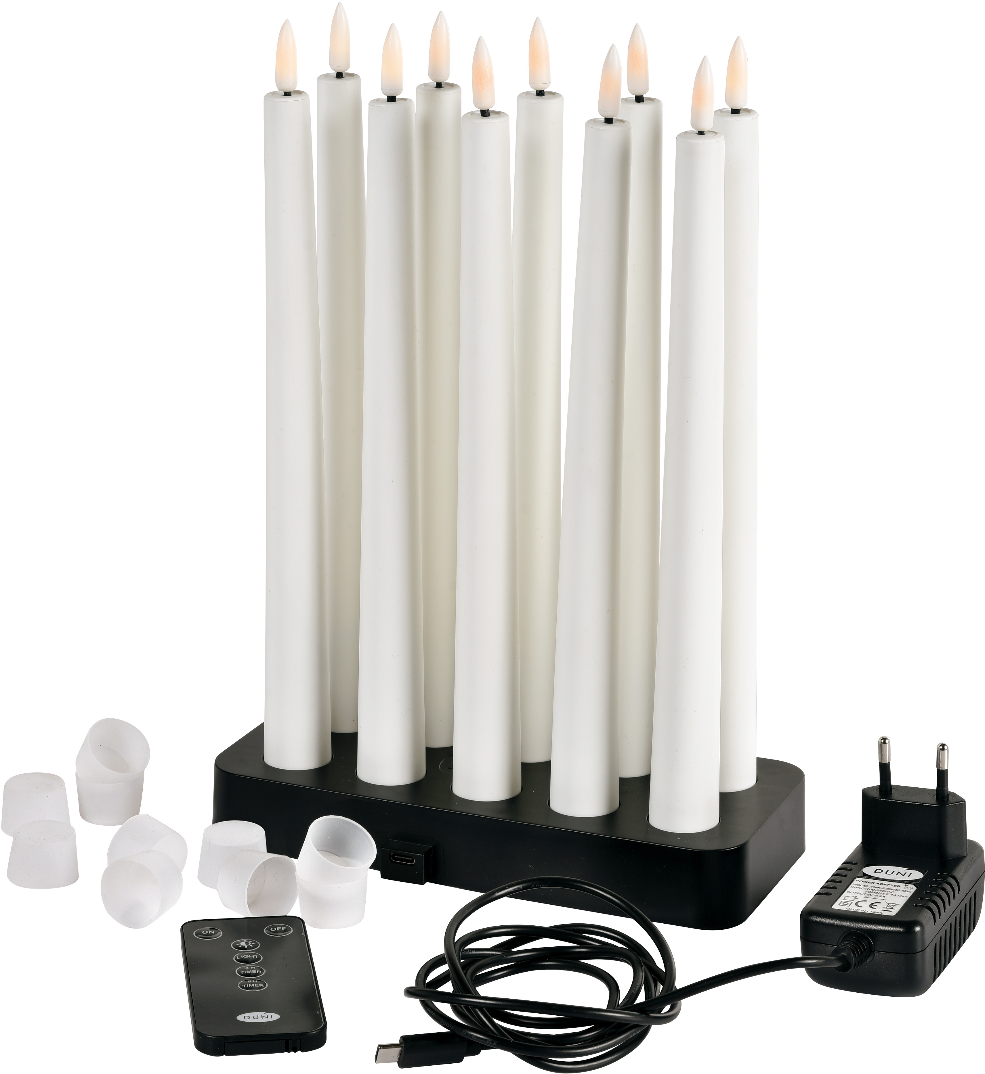 LED-set Antikljus laddningsbara 23x278mm Vit