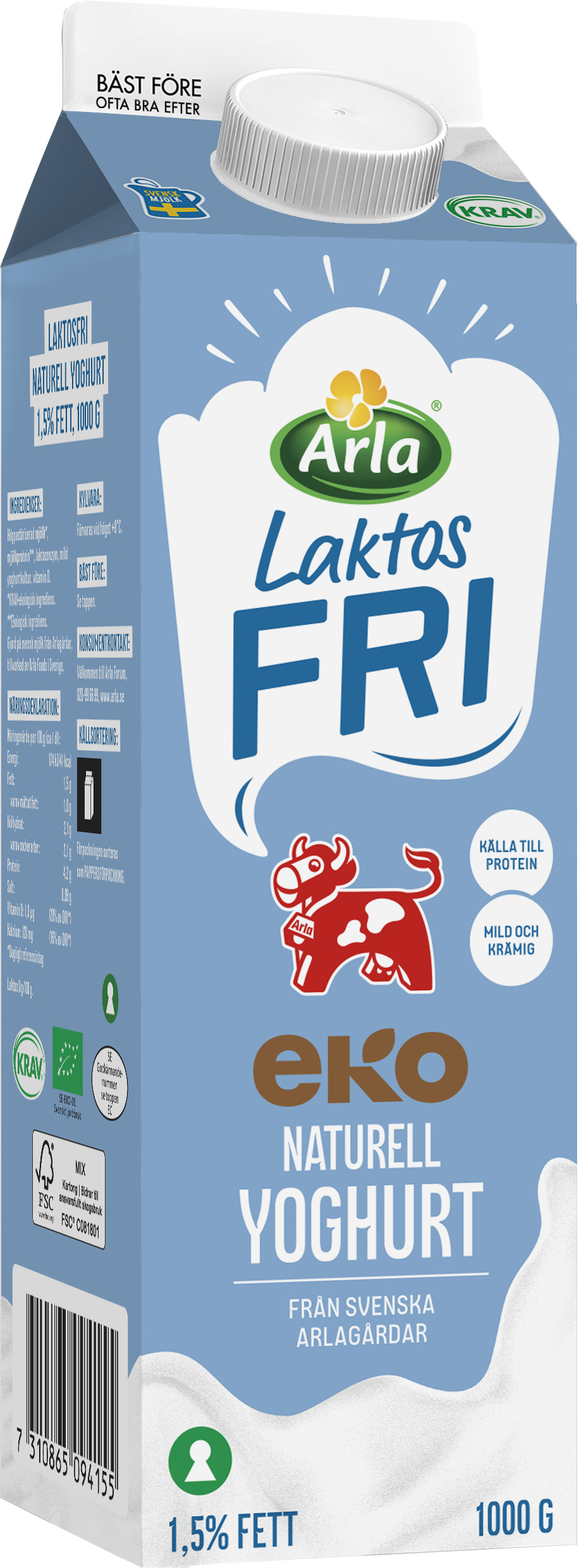 Mild Yoghurt 1,5% Laktosfri EKO KRAV