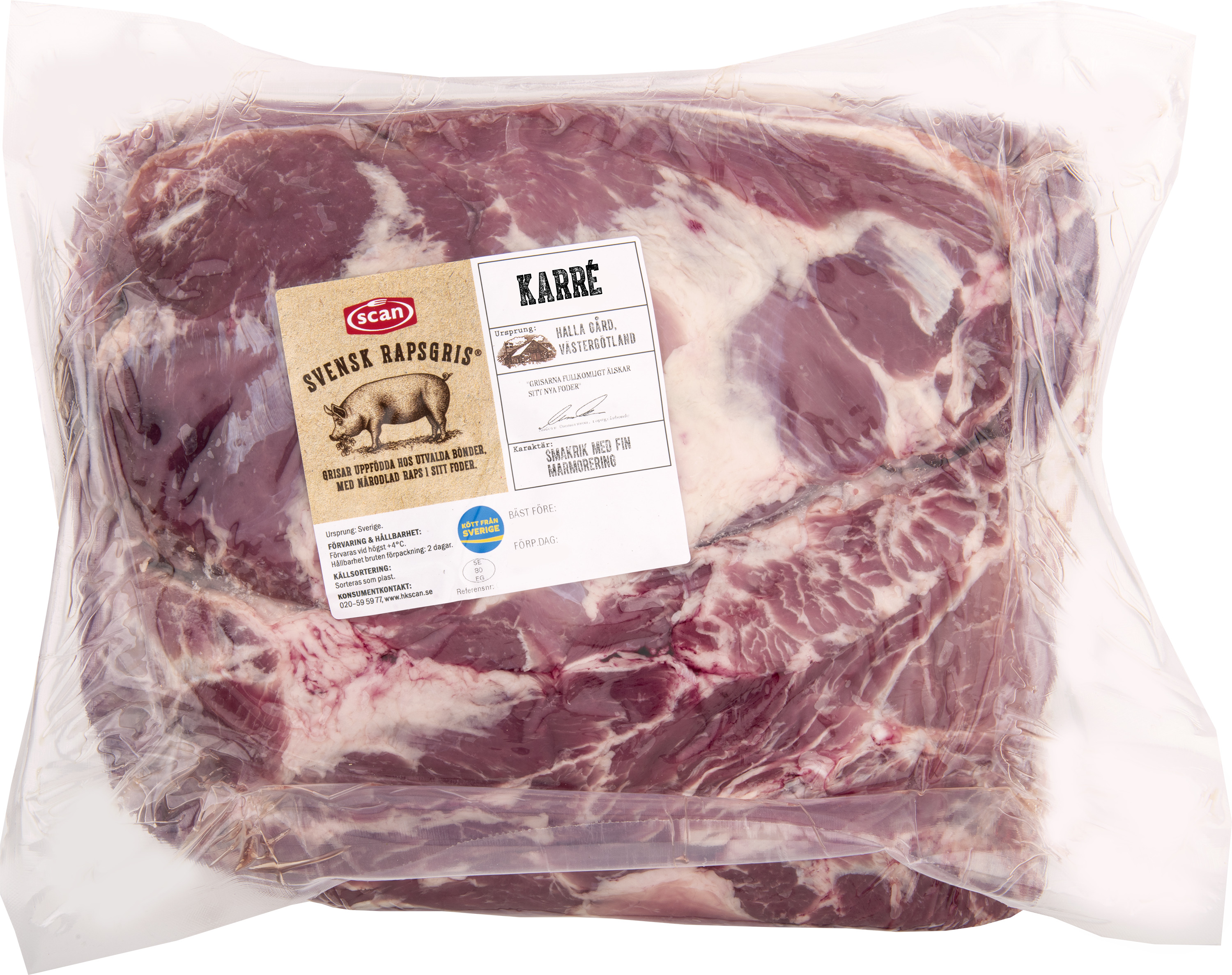 Fläskkarré Benfri Rapsgris Sverige