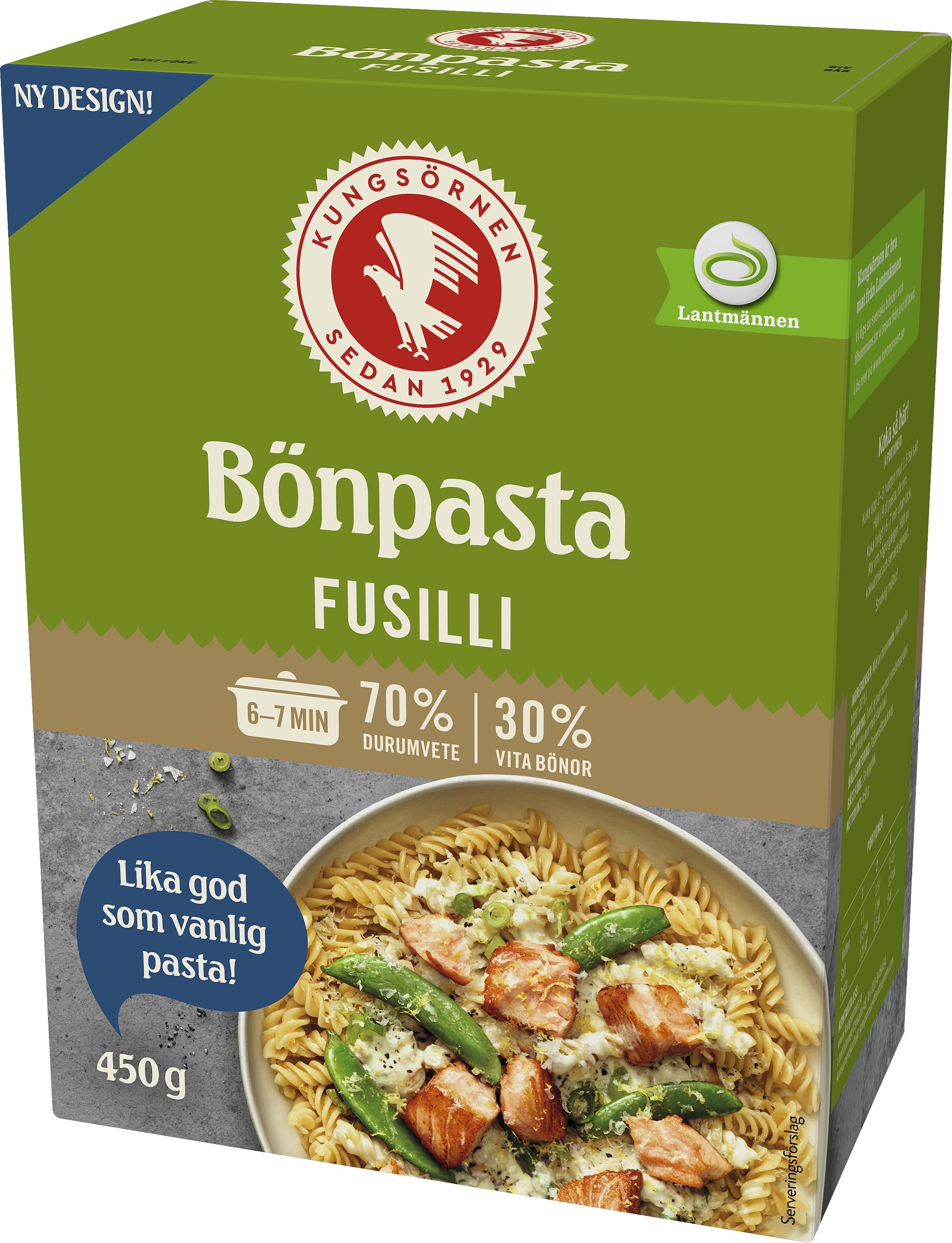 Bönpasta Fusilli 30% vita bönor