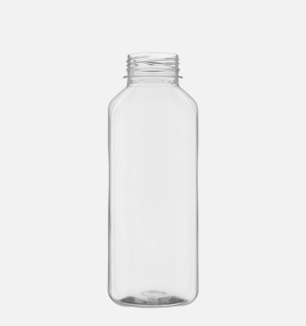 Flaska Fyrkantig PET med vit kapsyl 500ml