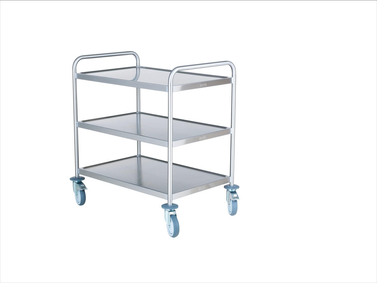 Storköksvagn 3 Hyllor Rostfri 90x55x80/90cm