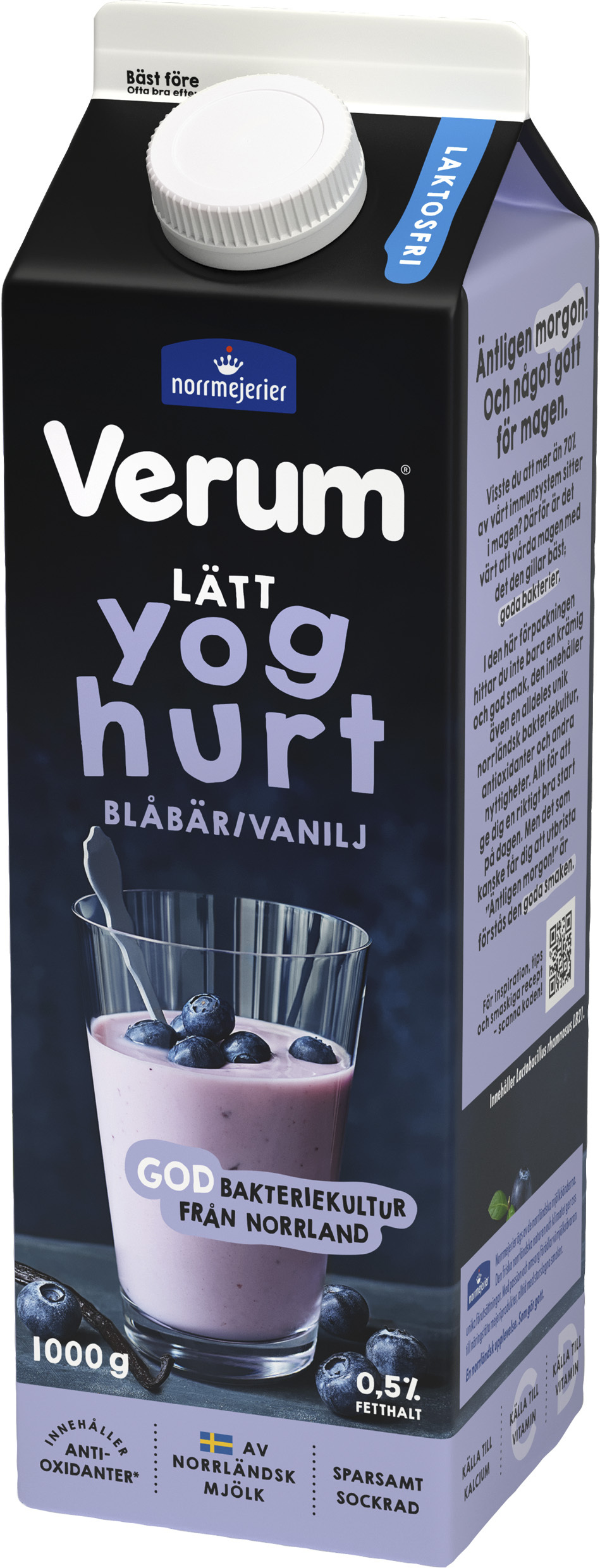 Lättyoghurt Blåbär & Vanilj 0,5% Laktosfri