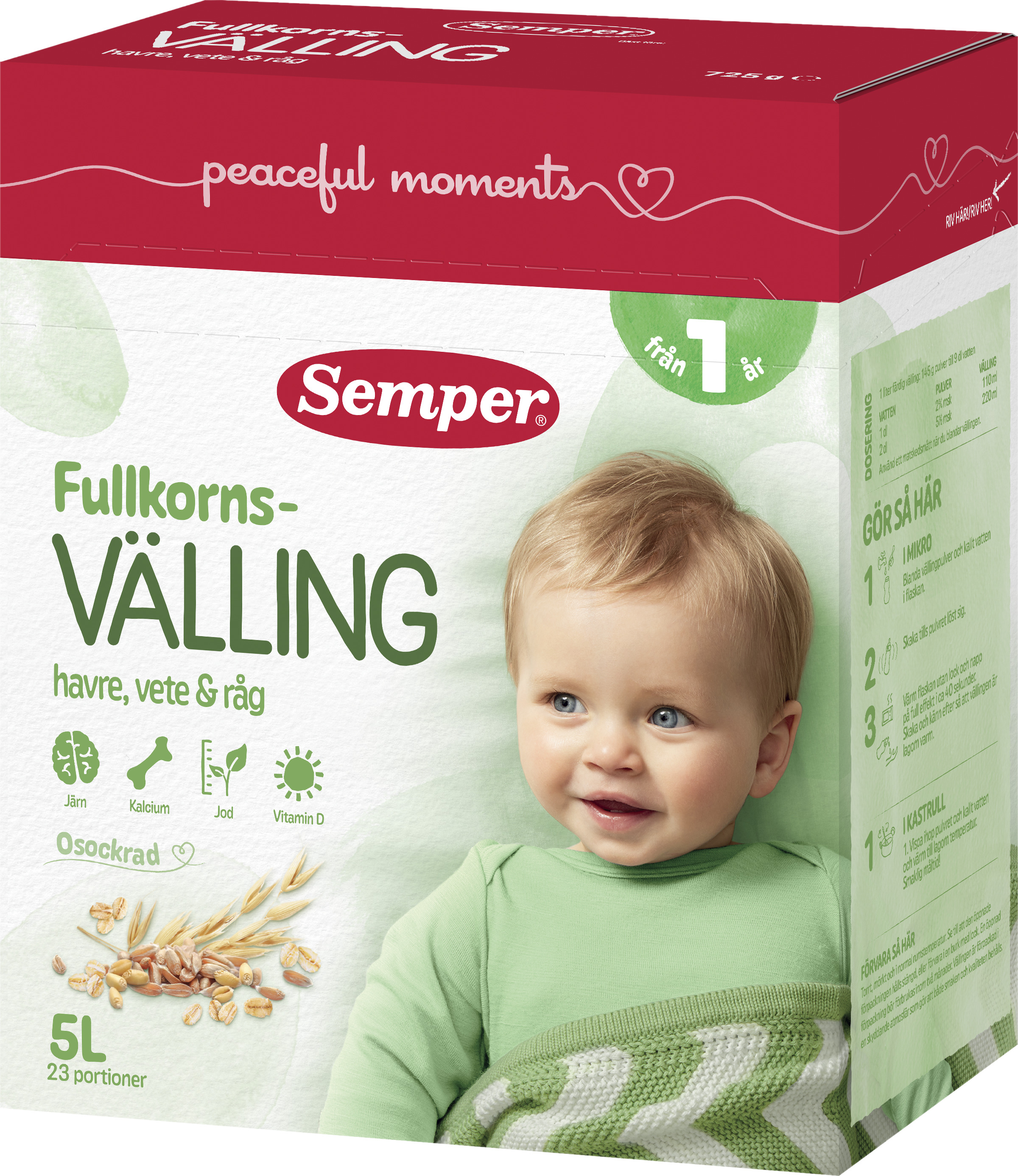 Fullkornsvälling Havre Vete & Råg 1 År