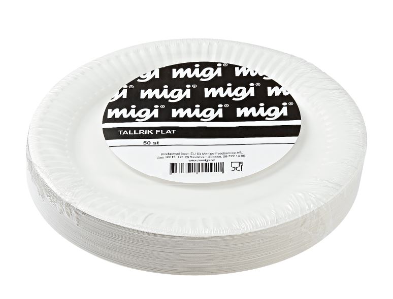 Tallrik papper Vit 18cm