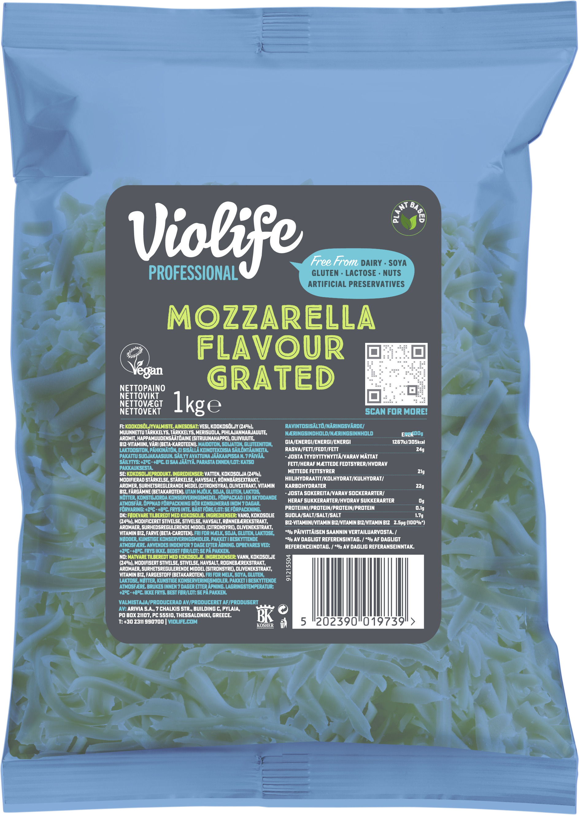 Riven Mozzarella 24% Vegan