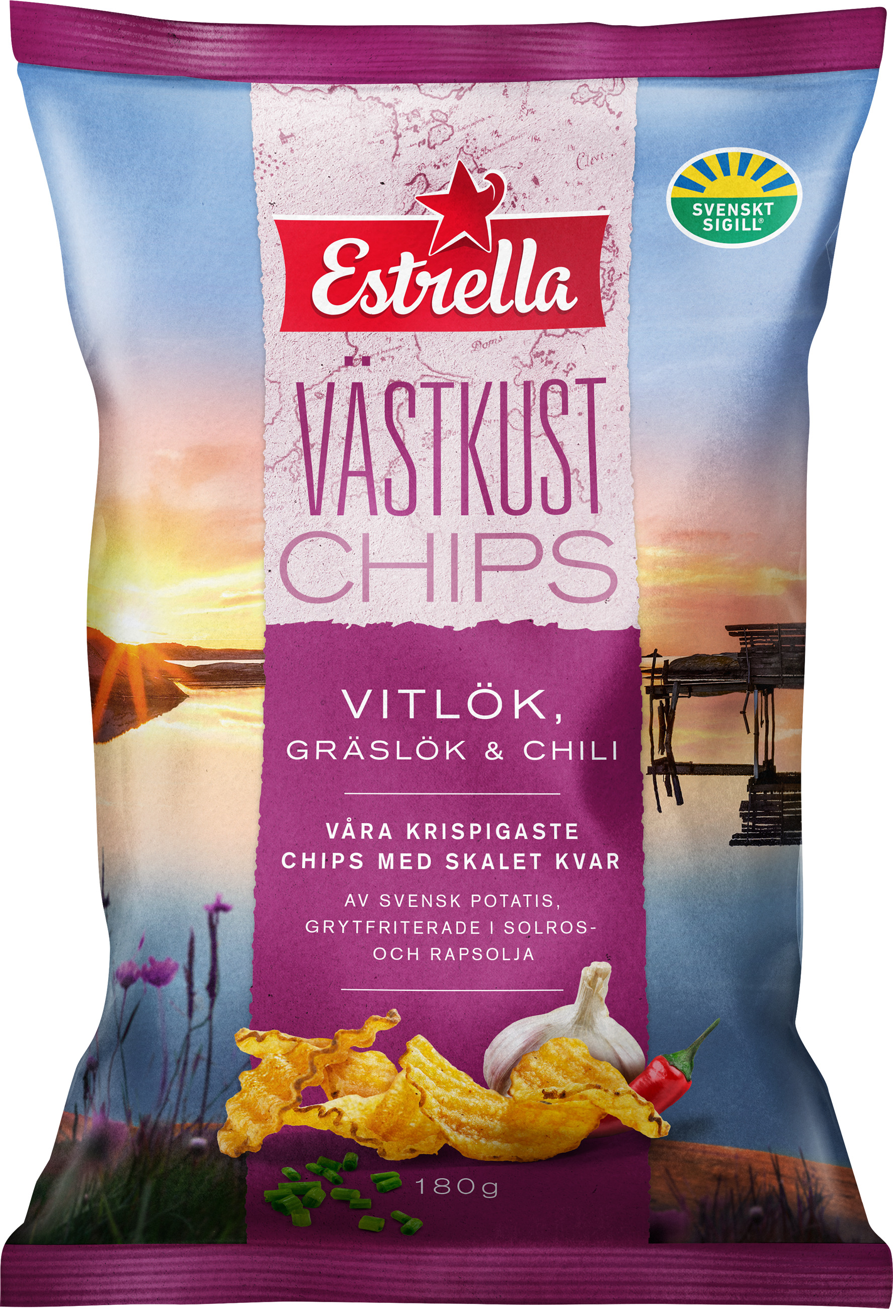 Västkustchips Vitlök, Gräslök & Chili