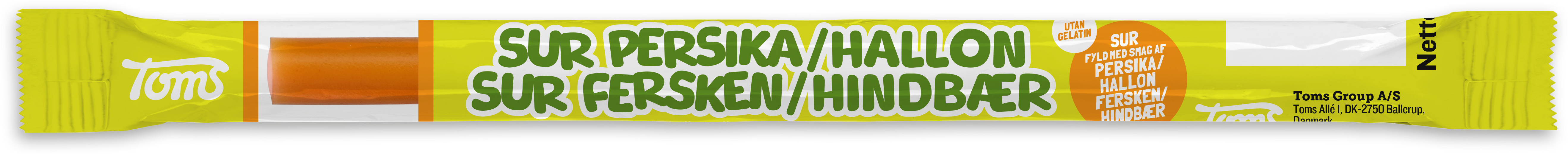 Godis Stång Sur Persika & Hallon