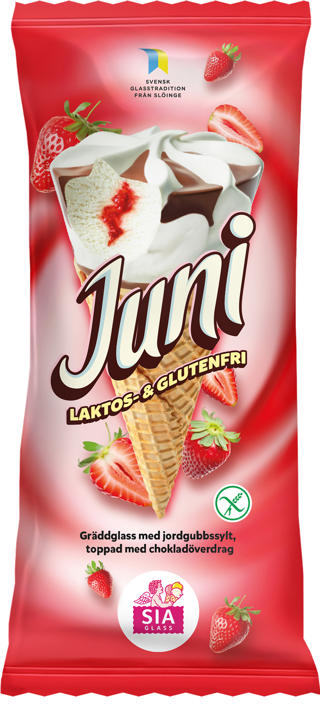 Glasstrut Juni Vanilj & Jordgubb Laktos &
Glutenfri RA